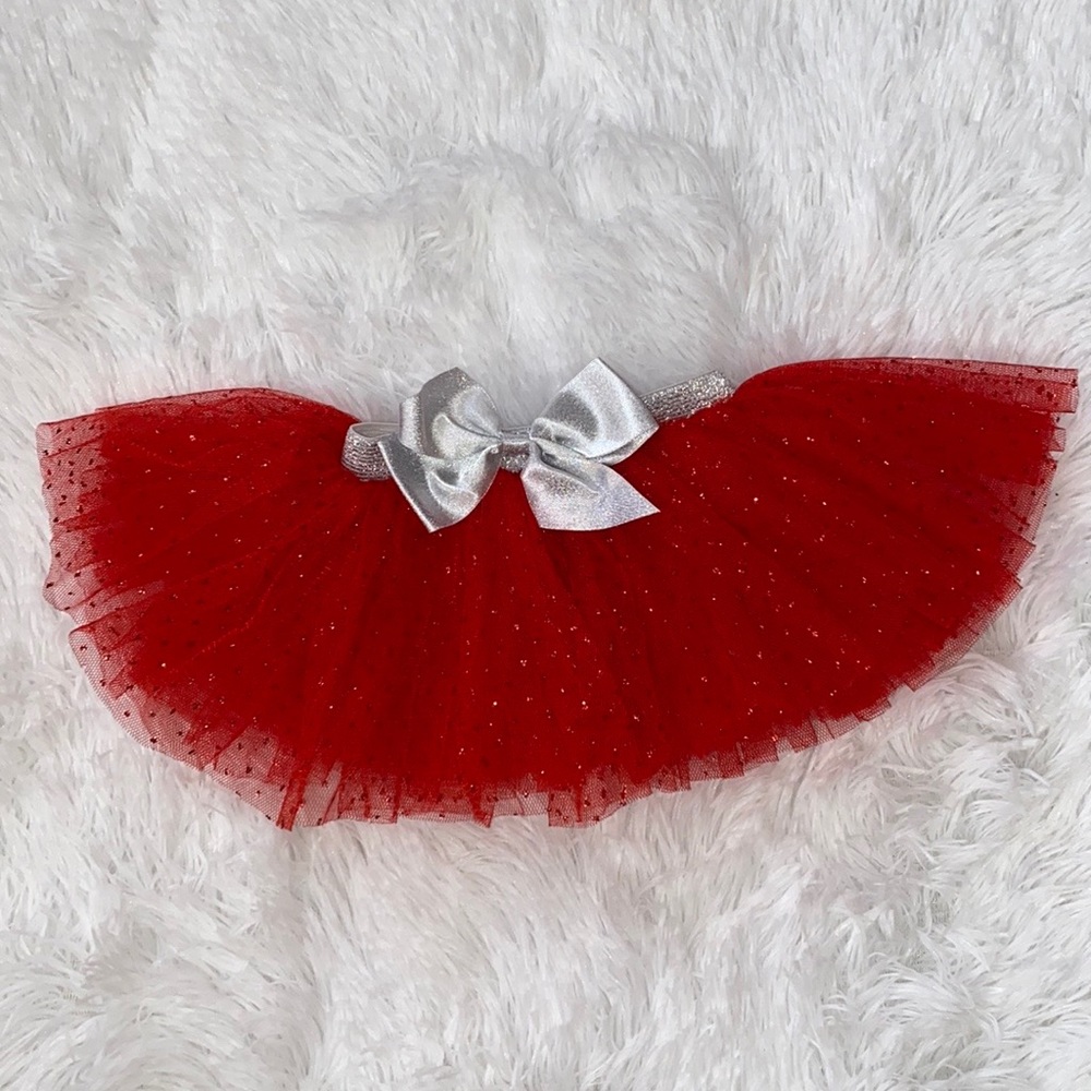 5/$15 Infant Red Tutu Sparkle Ballerina Skirt 0-3 Months